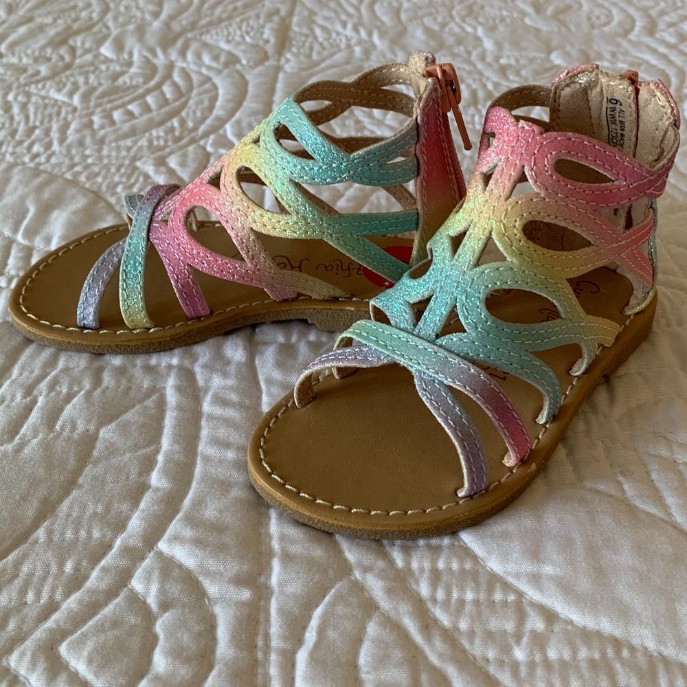 🎉❤️HP❤️🎉 CYNTHIA ROWLEY Little Girl's Sandals, Multicolor, Size: 6